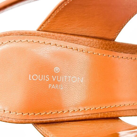 Louis Vuitton Horizon LV Leather Platform Sandal Cognac Size EU 41, US 11 - Picture 10 of 14